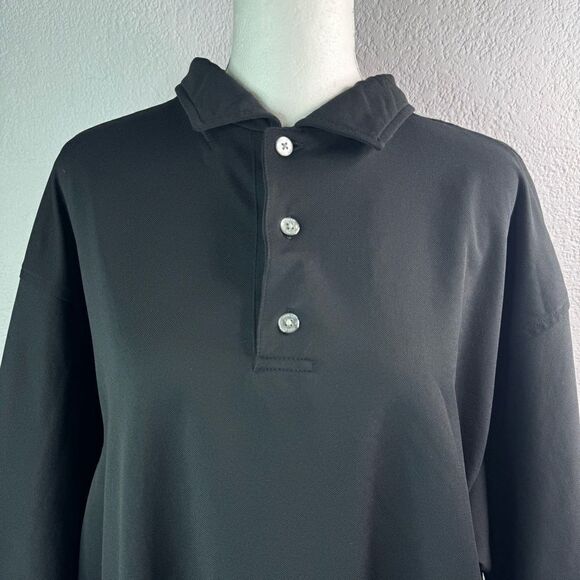 FootJoy Loose Fit Oversized 3/4 Button Up Polo Black Golf Men's Shirts Sz XL - Picture 4 of 11